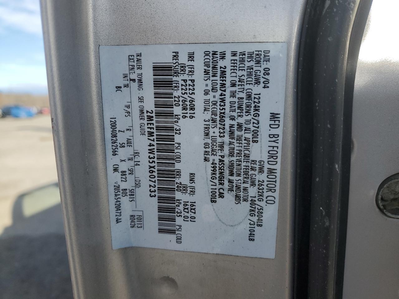 Lot #3318871021 2005 MERCURY GRAND MARQ