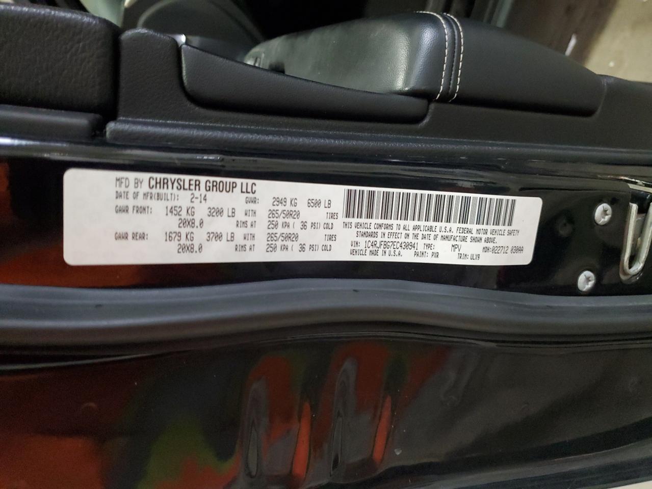 Lot #3302870944 2014 JEEP GRAND CHER