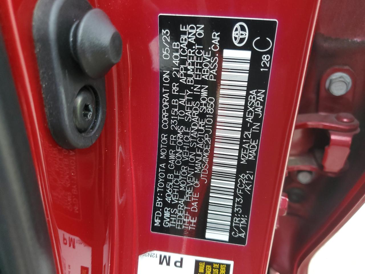 Lot #3304141507 2023 TOYOTA COROLLA SE