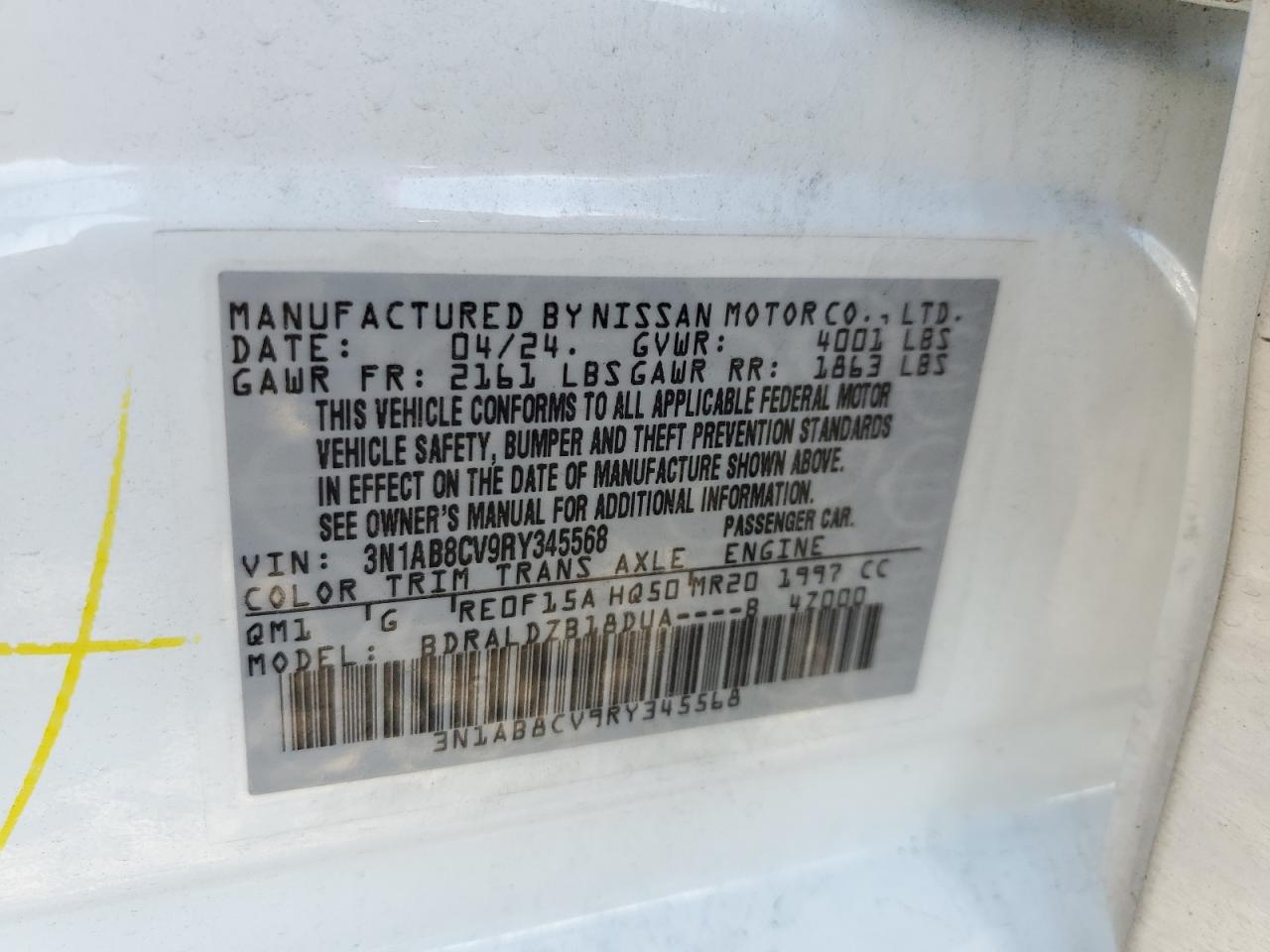 Lot #3302790933 2024 NISSAN SENTRA SV