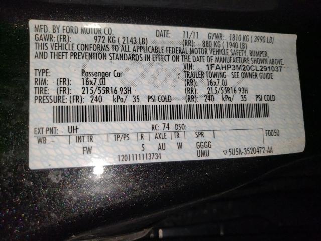 2012 FORD FOCUS SEL - 1FAHP3M20CL291037