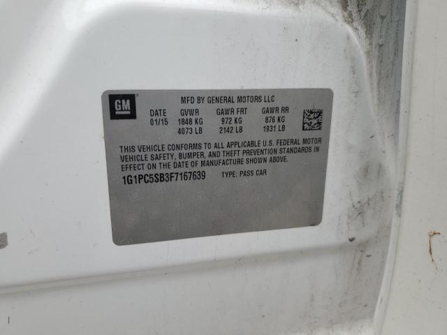 2015 CHEVROLET CRUZE LT #3296366182