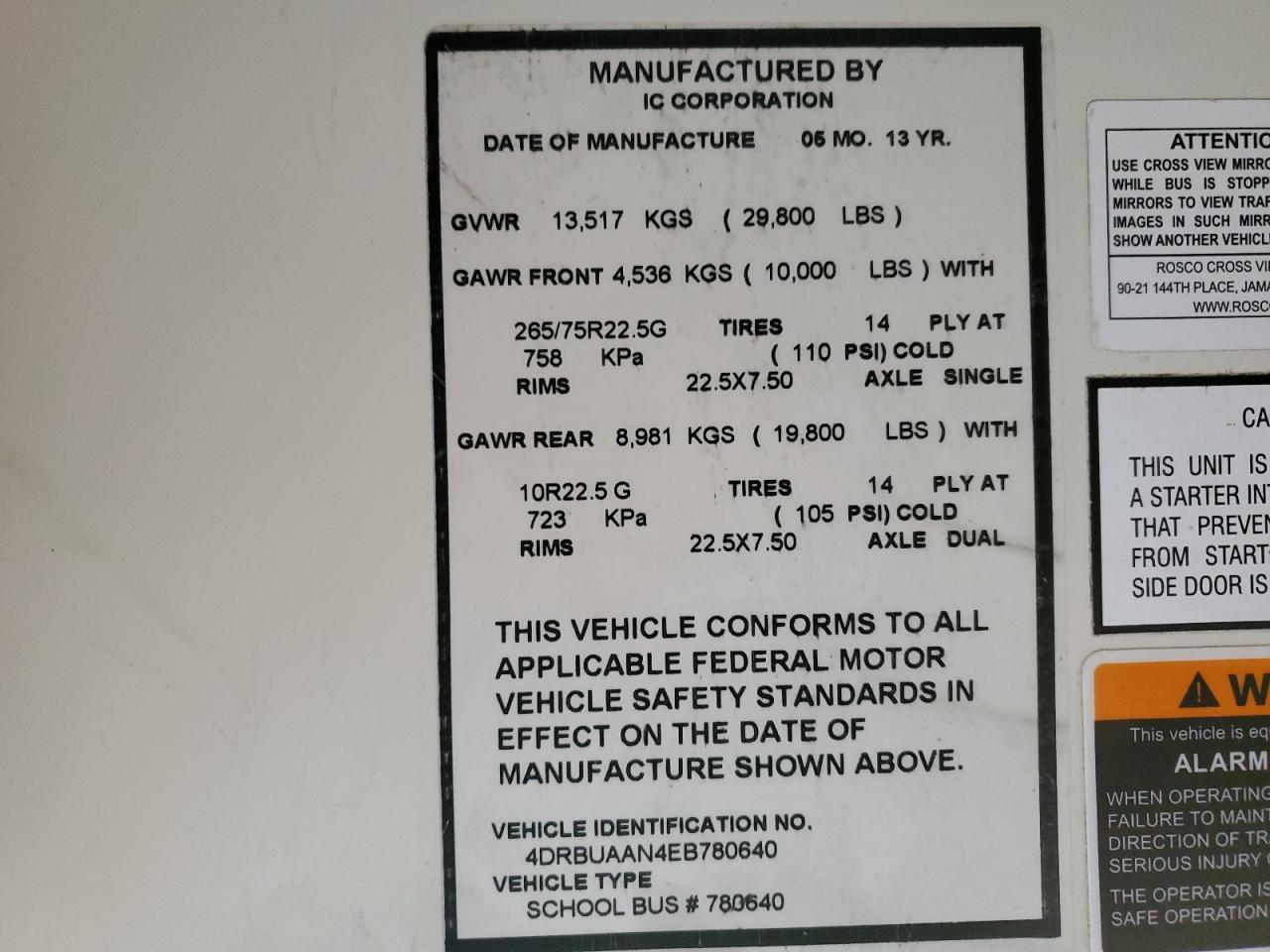 Lot #3280347989 2014 IC CORPORATION 3000 CE