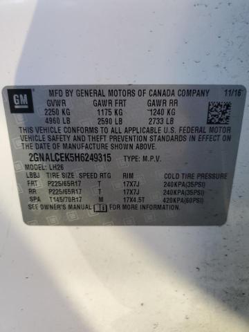 2017 CHEVROLET EQUINOX LT #3282382262