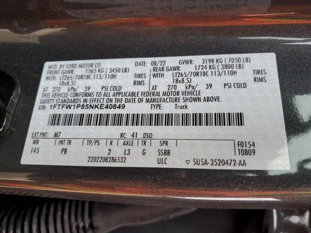 2022 FORD F150 POLIC #3304783952