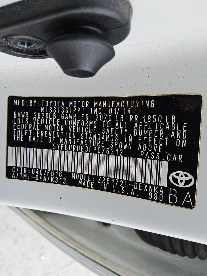 Lot #3308303211 2014 TOYOTA COROLLA L
