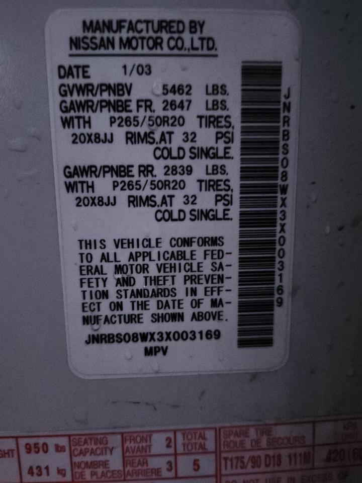 Lot #3291766279 2003 INFINITI FX45