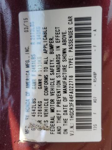 2015 HONDA ACCORD EXL #3290258246