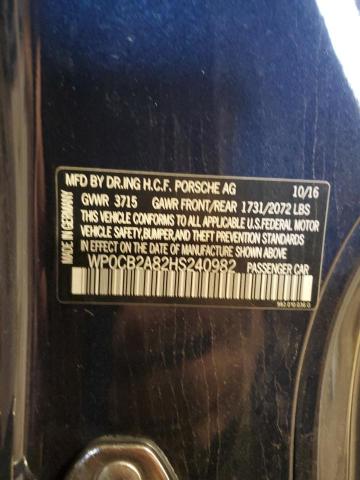 2017 PORSCHE BOXSTER S WP0CB2A82HS240982