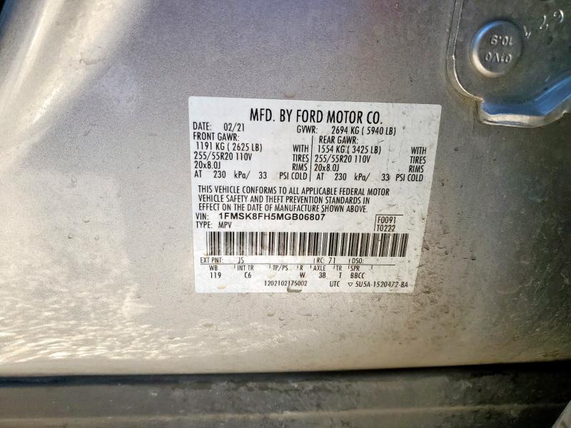 2021 FORD EXPLORER L #3293501417