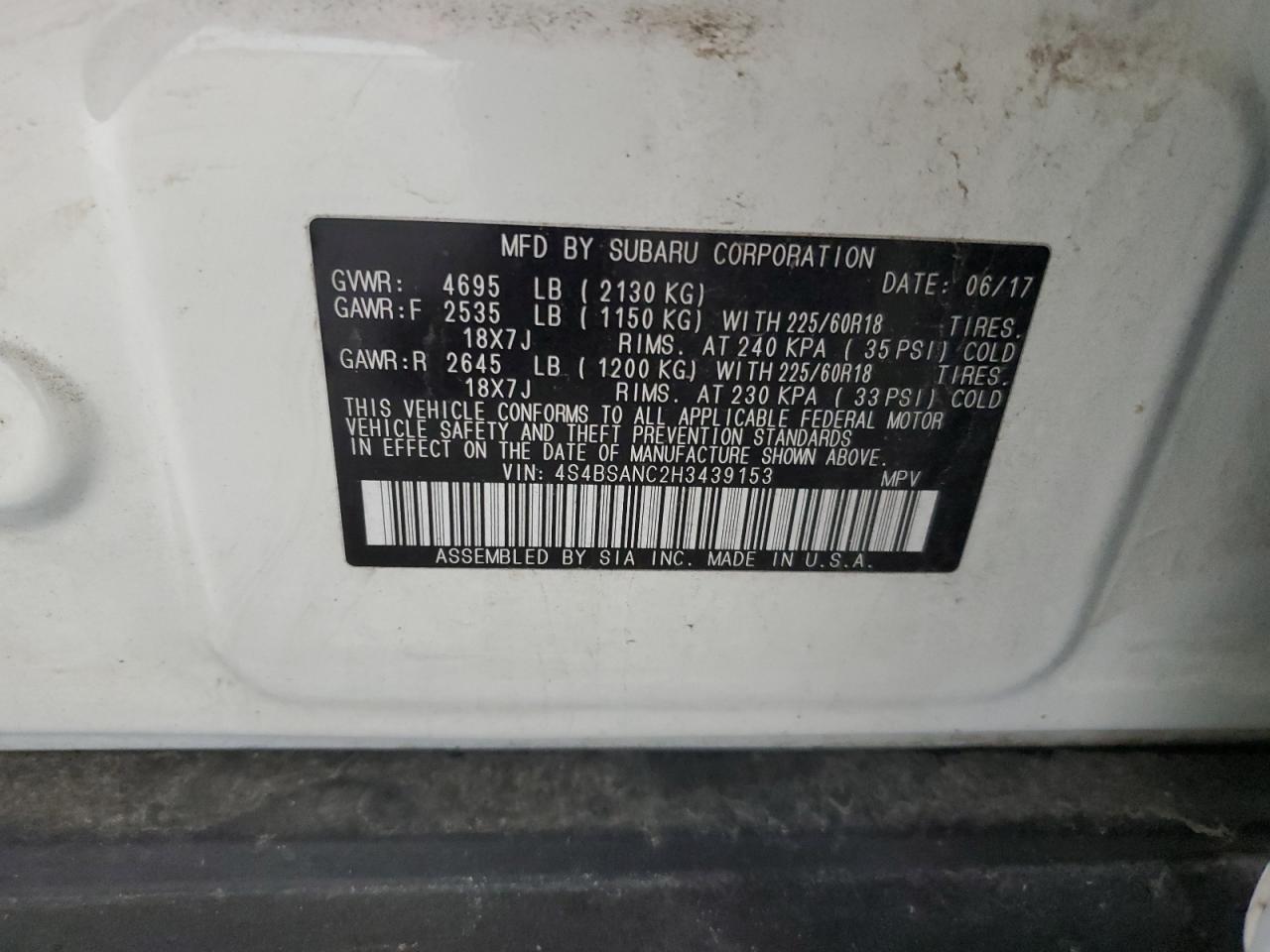 SUBARU OUTBACK 2.5I LIMITED