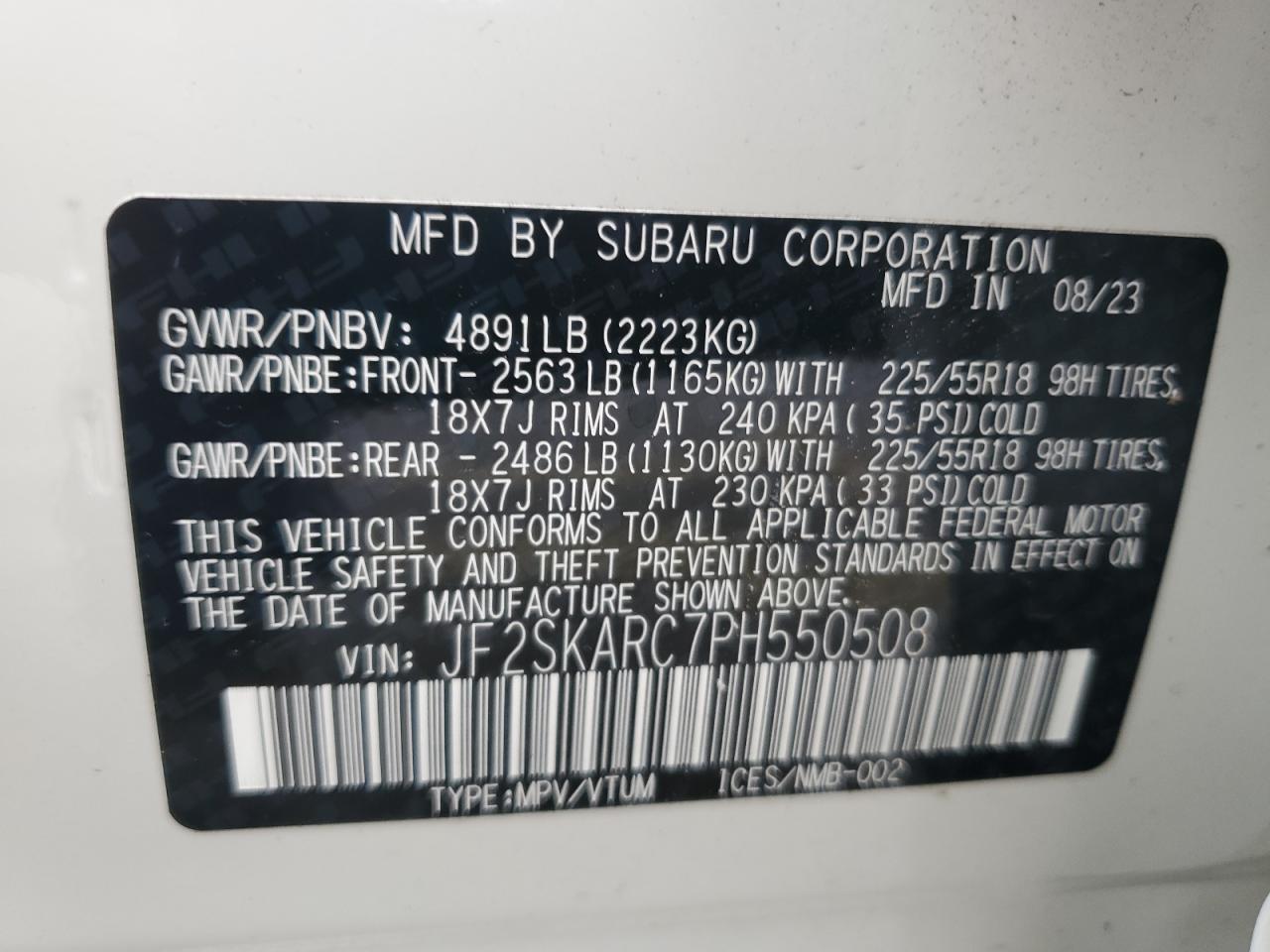 SUBARU FORESTER TOURING