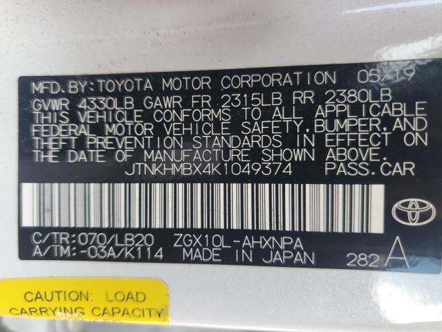 2019 TOYOTA CHR #3287628047
