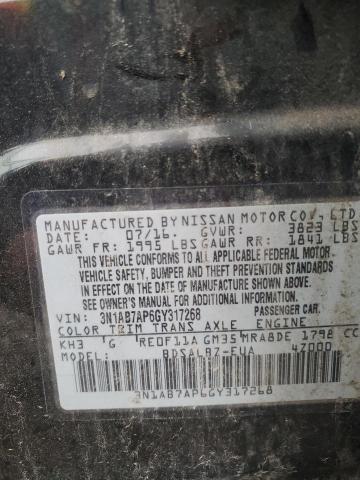 2016 NISSAN SENTRA S #3302921053