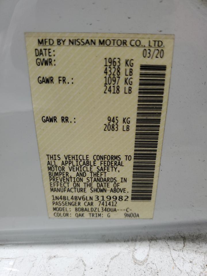 Lot #3318874980 2020 NISSAN ALTIMA S