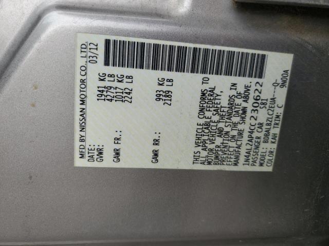 2012 NISSAN ALTIMA BAS #3293484444