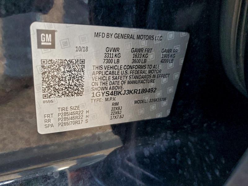 2019 CADILLAC ESCALADE L #3308234178