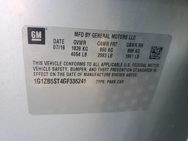 2016 CHEVROLET MALIBU LS #3303263004