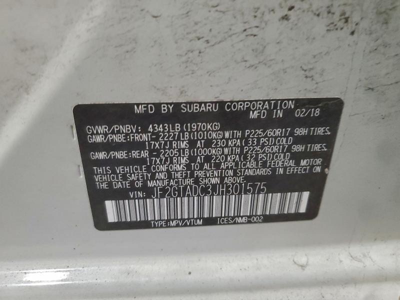 2018 SUBARU CROSSTREK #3301820403