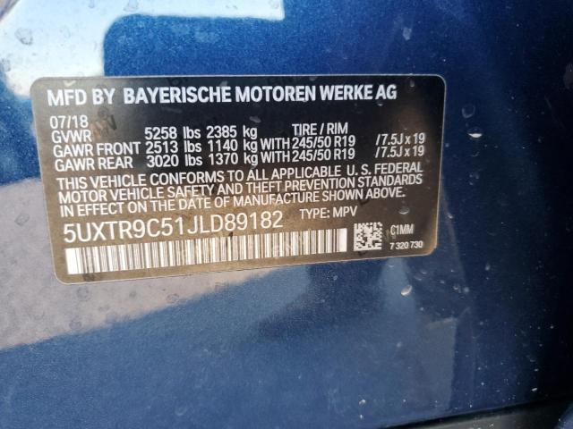 2018 BMW X3 XDRIVE3 5UXTR9C51JLD89182