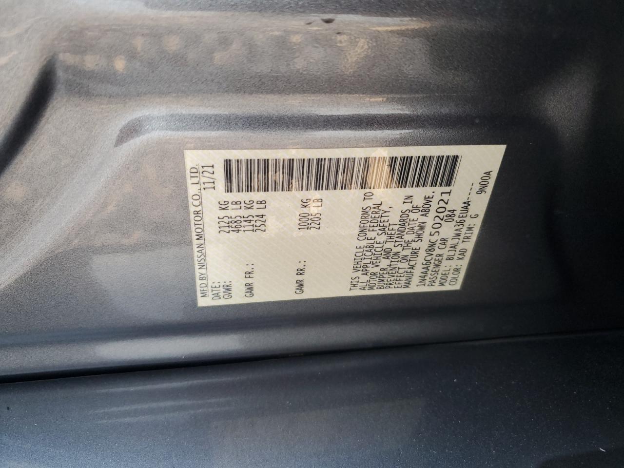 Lot #3302798943 2022 NISSAN MAXIMA SV