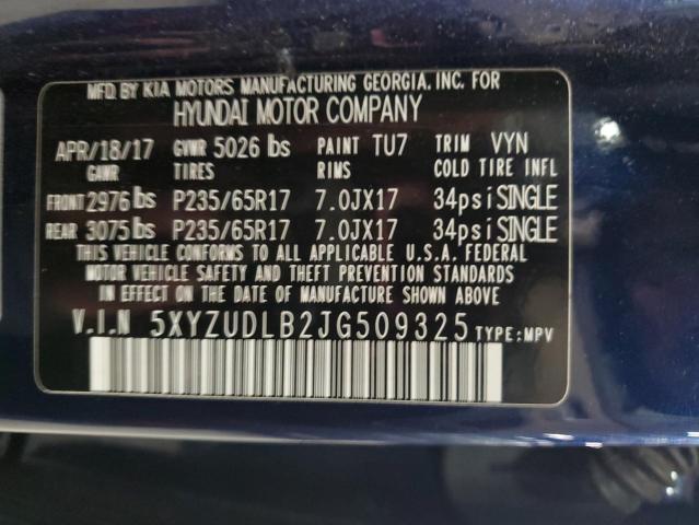 2018 HYUNDAI SANTA FE S - 5XYZUDLB2JG509325