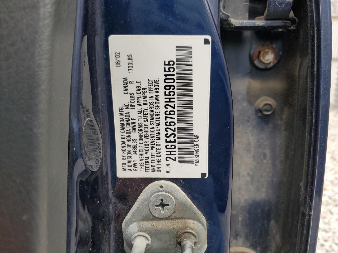 Lot #3287355982 2002 HONDA CIVIC EX