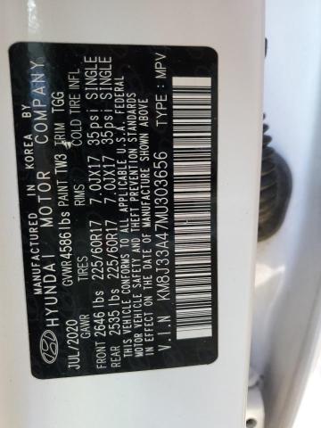 2021 HYUNDAI TUCSON LIM - KM8J33A47MU303656