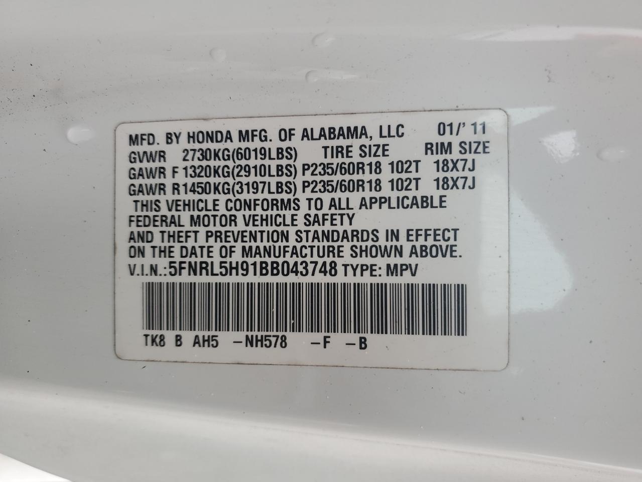 HONDA ODYSSEY TOURING