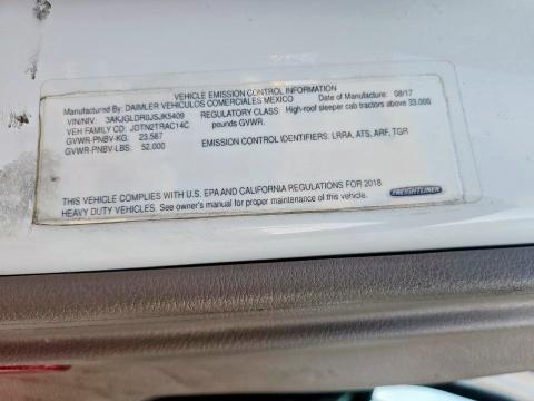 2018 FREIGHTLINER CASCADIA 1 #3292617605