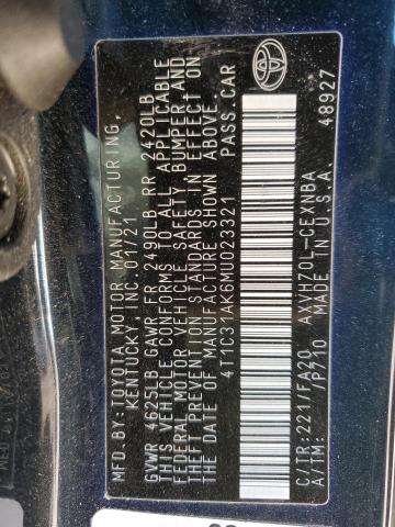 2021 TOYOTA CAMRY LE #3301801345