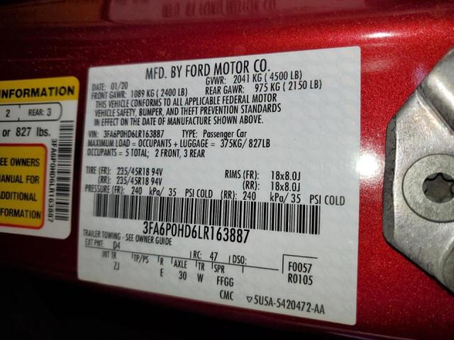 2020 FORD FUSION SE #3290247241