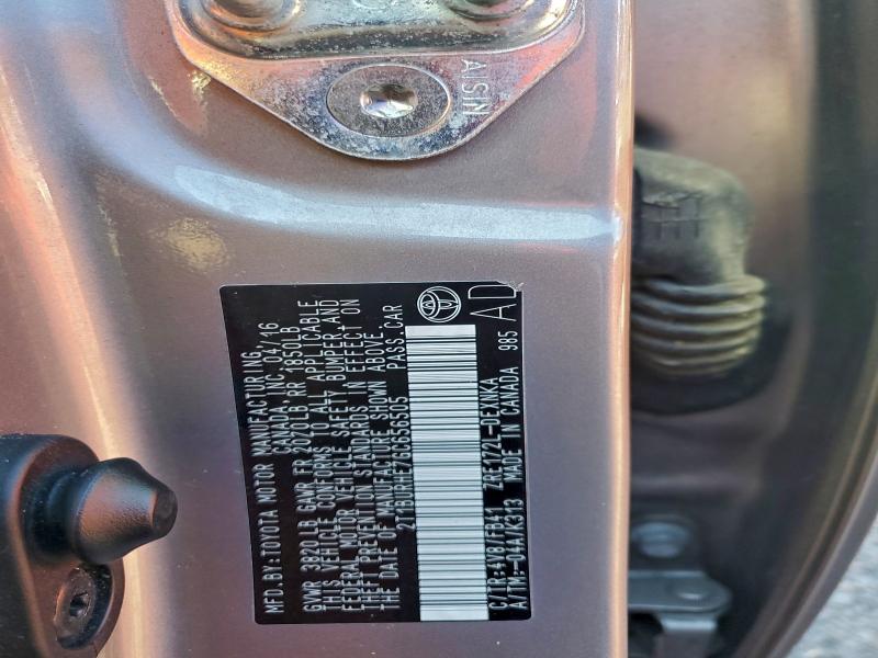 2016 TOYOTA COROLLA L #3301752332