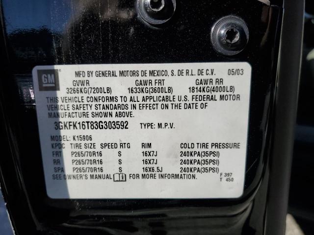 2003 GMC YUKON XL K #3292688594