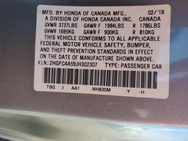 2018 HONDA CIVIC LX 2HGFC4A59JH302307