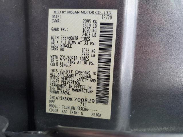 2021 NISSAN ROGUE SV #3284707964