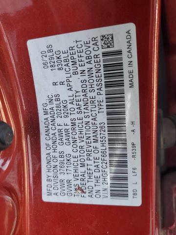 2020 HONDA CIVIC LX - 2HGFC2F66LH557263