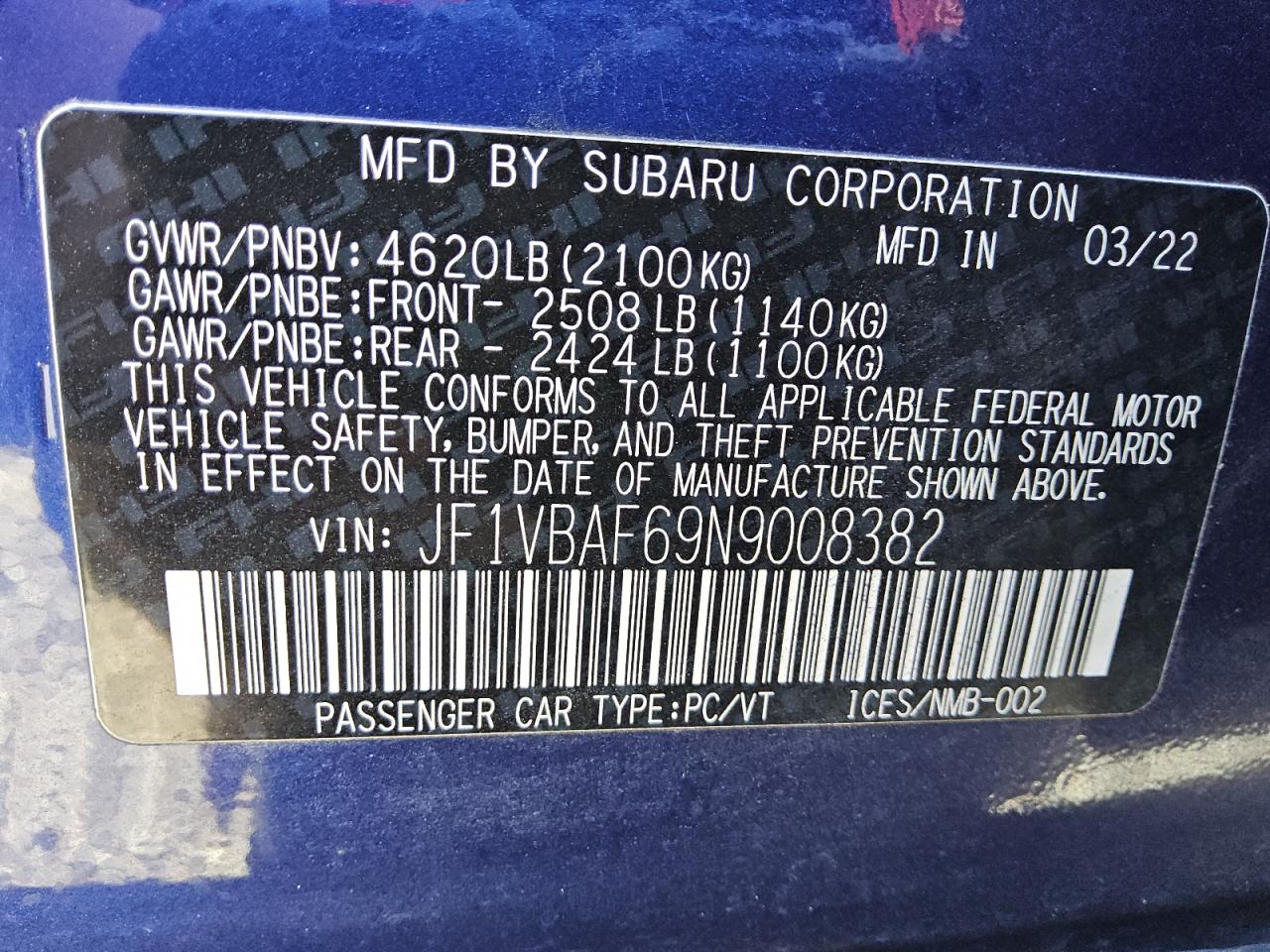 SUBARU WRX PREMIUM