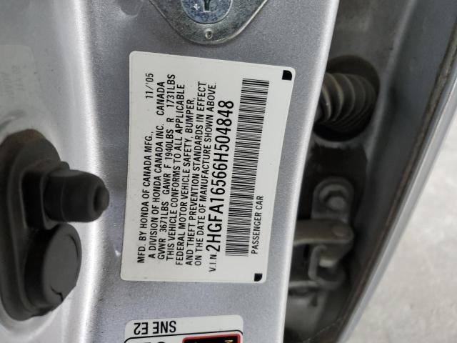 2006 HONDA CIVIC LX #3290305233