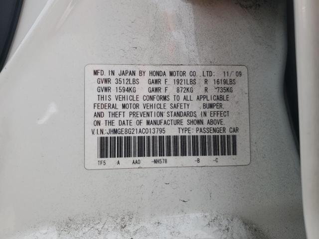 2010 HONDA FIT - JHMGE8G21AC013795