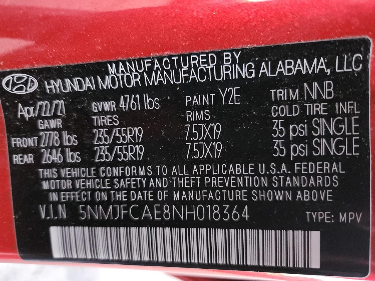 Lot #3308328160 2022 HYUNDAI TUCSON SEL