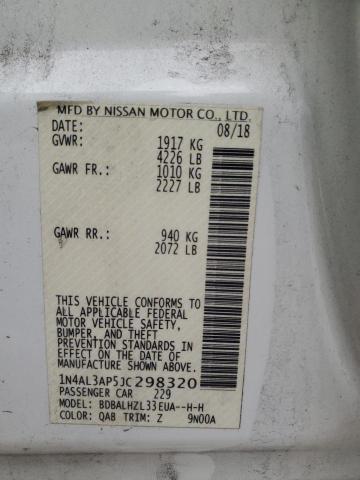 2018 NISSAN ALTIMA 2.5 - 1N4AL3AP5JC298320