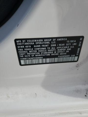 2015 VOLKSWAGEN PASSAT SE #3297043537