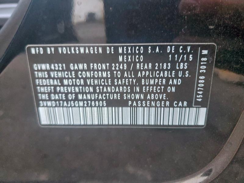 2016 VOLKSWAGEN JETTA SPOR #3303811457