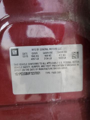 2015 CHEVROLET CRUZE LT - 1G1PC5SB8F7237801