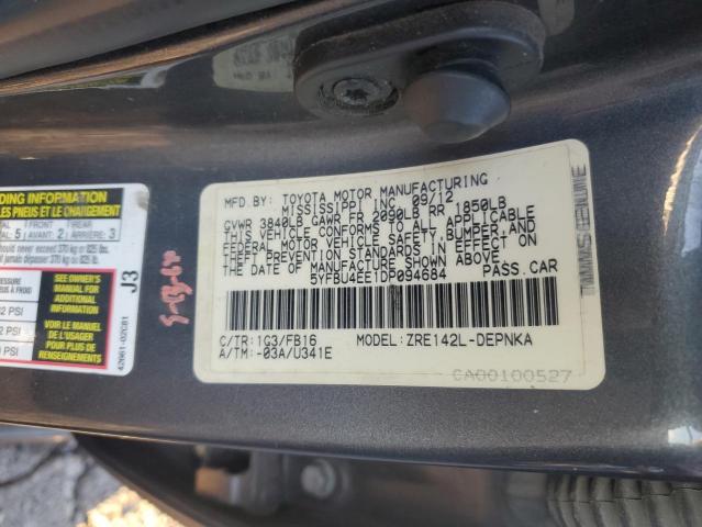 2013 TOYOTA COROLLA BA #3302770343