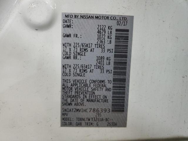 2017 NISSAN ROGUE SV - 5N1AT2MV1HC786393