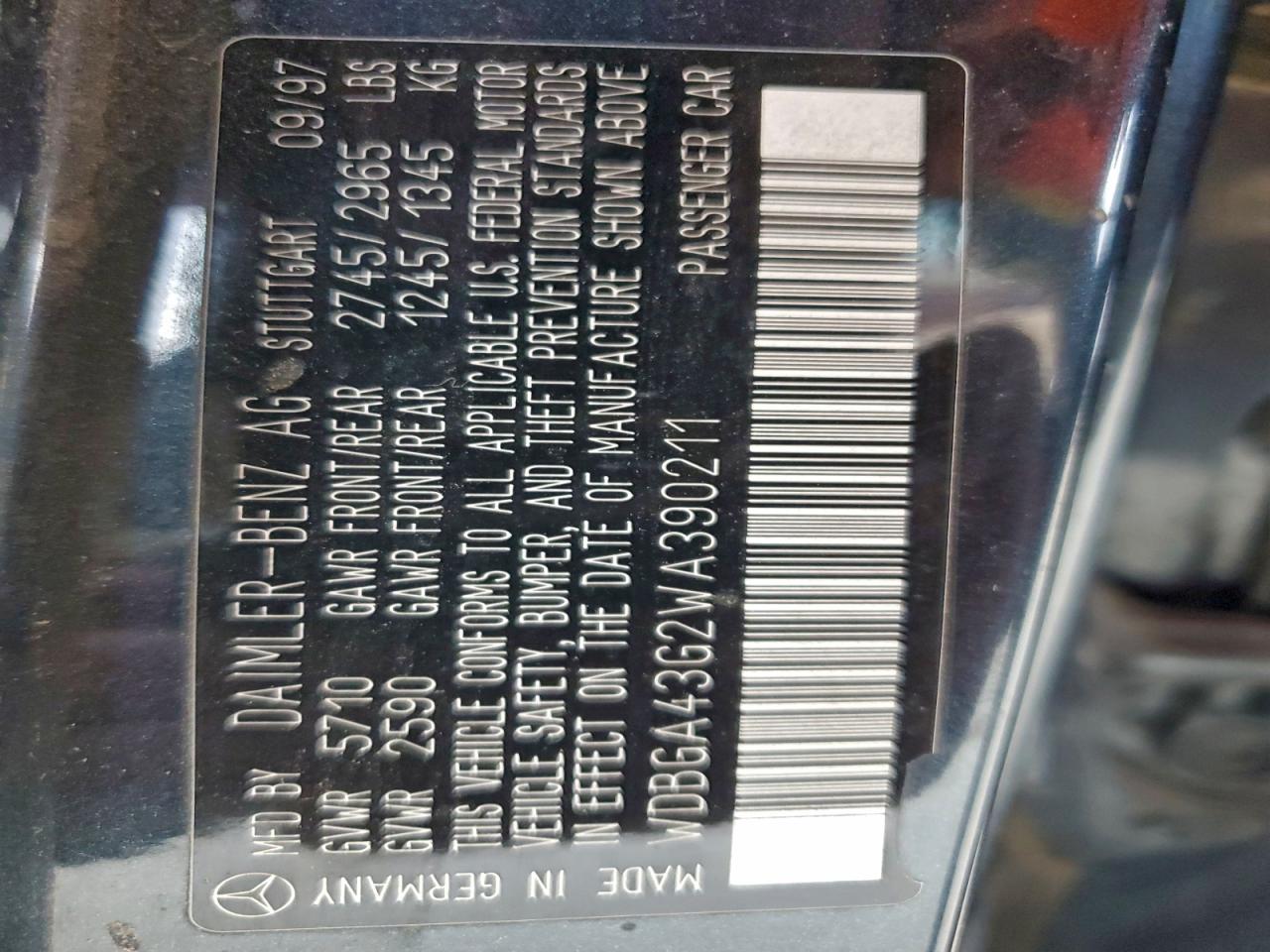 Lot #3301875455 1998 MERCEDES-BENZ S 420