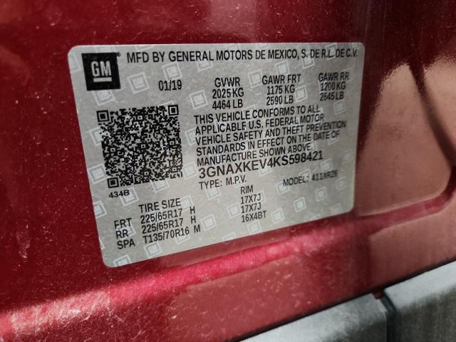 2019 CHEVROLET EQUINOX LT - 3GNAXKEV4KS598421