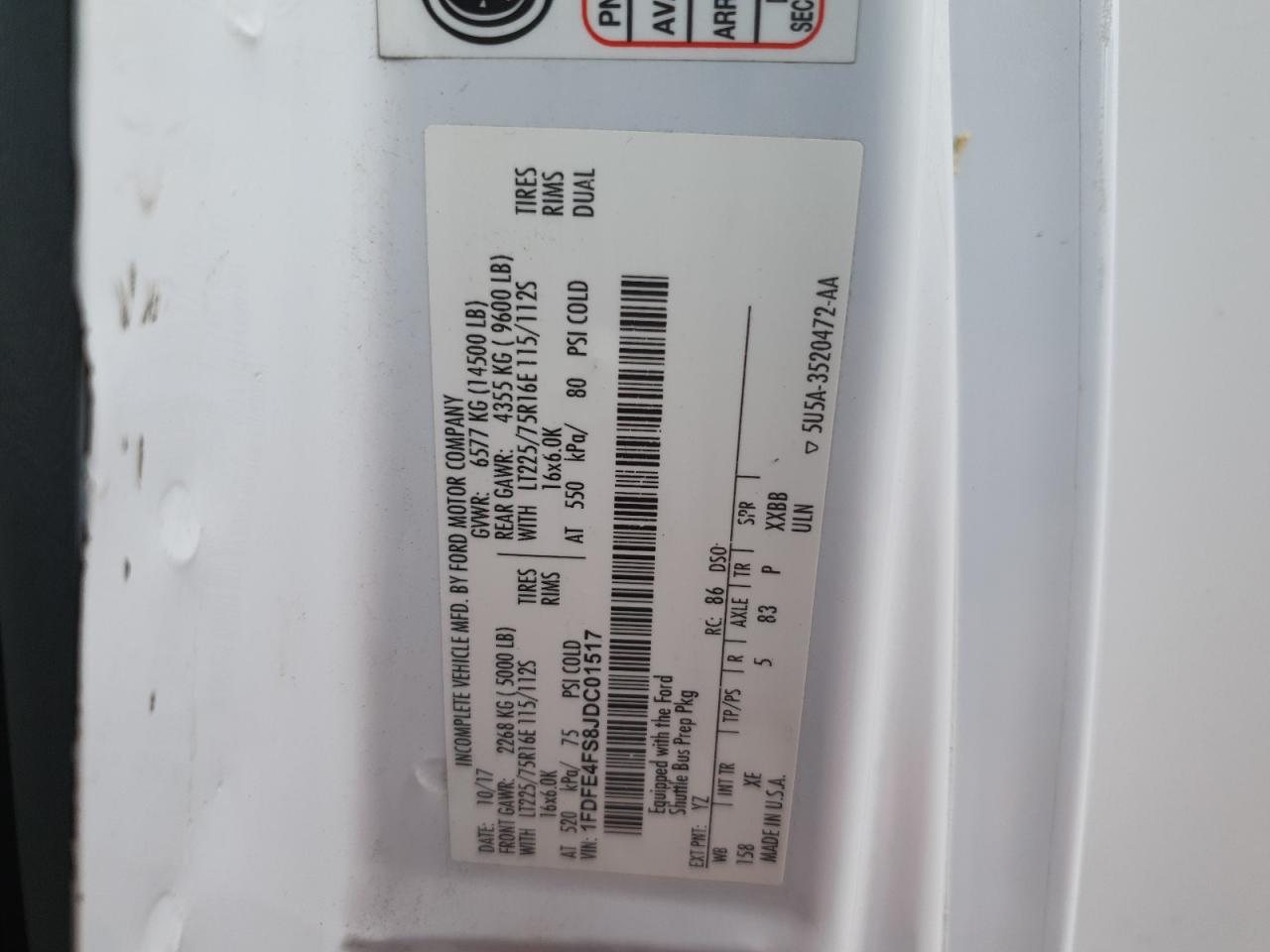 Lot #3282389270 2018 FORD ECONOLINE